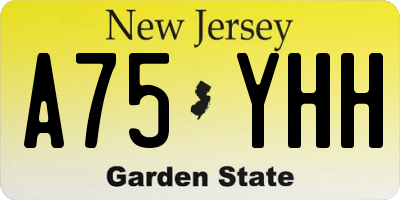 NJ license plate A75YHH