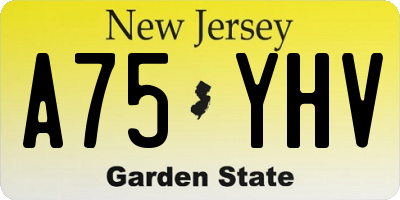 NJ license plate A75YHV