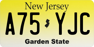 NJ license plate A75YJC