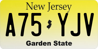 NJ license plate A75YJV