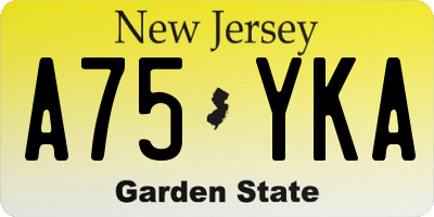 NJ license plate A75YKA
