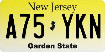 NJ license plate A75YKN