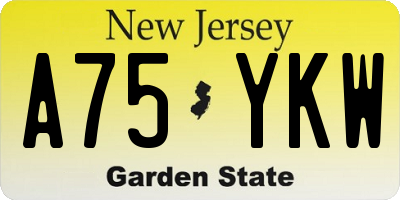 NJ license plate A75YKW