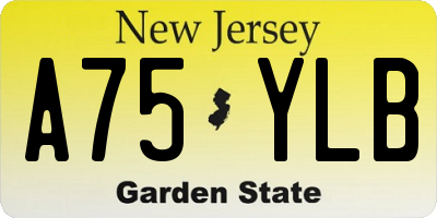 NJ license plate A75YLB