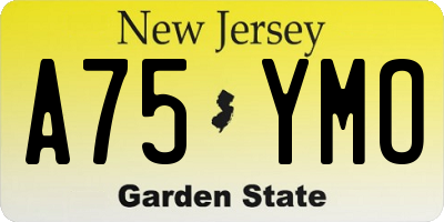 NJ license plate A75YMO