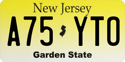 NJ license plate A75YTO