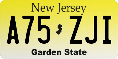 NJ license plate A75ZJI
