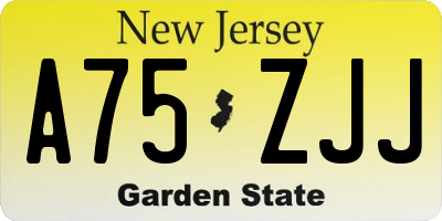 NJ license plate A75ZJJ