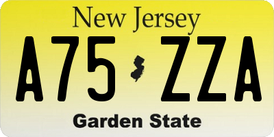 NJ license plate A75ZZA