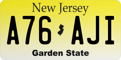 NJ license plate A76AJI