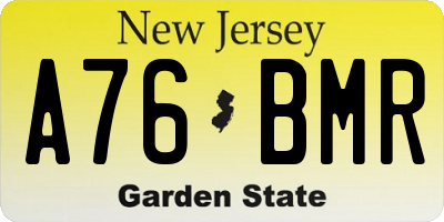 NJ license plate A76BMR