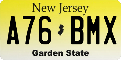 NJ license plate A76BMX