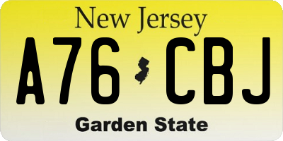 NJ license plate A76CBJ