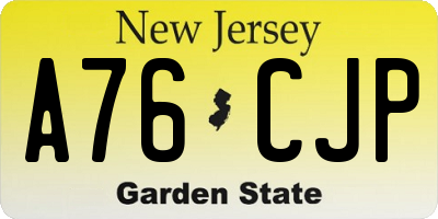 NJ license plate A76CJP