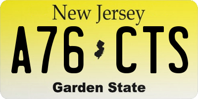 NJ license plate A76CTS