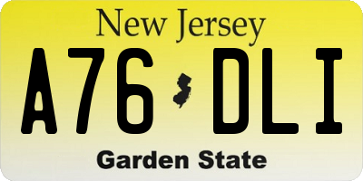 NJ license plate A76DLI