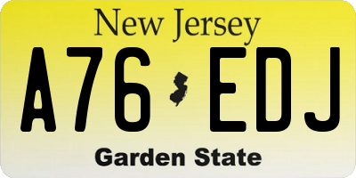 NJ license plate A76EDJ