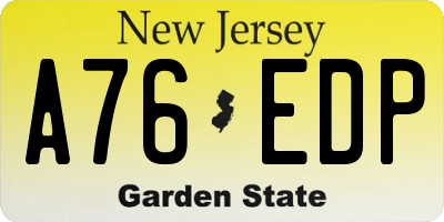 NJ license plate A76EDP