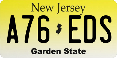 NJ license plate A76EDS