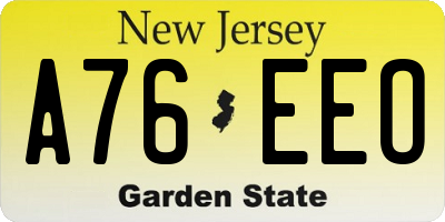 NJ license plate A76EEO