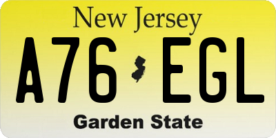 NJ license plate A76EGL