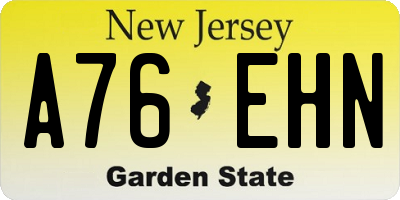 NJ license plate A76EHN