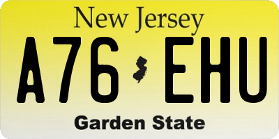 NJ license plate A76EHU