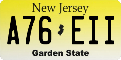 NJ license plate A76EII