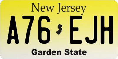 NJ license plate A76EJH