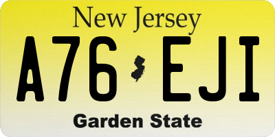 NJ license plate A76EJI