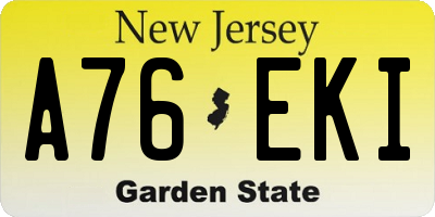 NJ license plate A76EKI