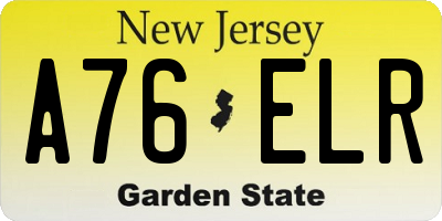 NJ license plate A76ELR