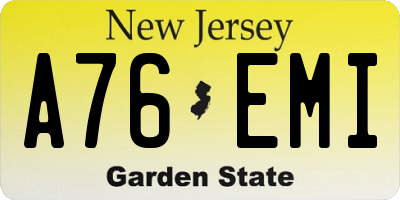 NJ license plate A76EMI