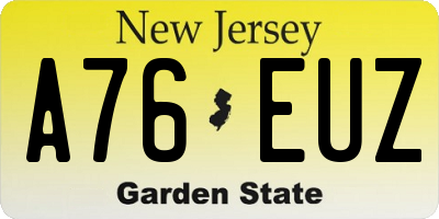 NJ license plate A76EUZ
