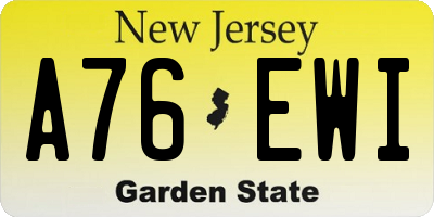 NJ license plate A76EWI