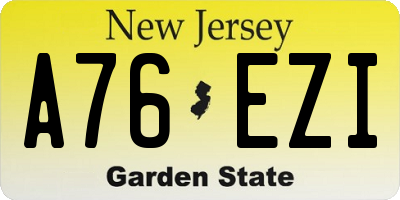 NJ license plate A76EZI