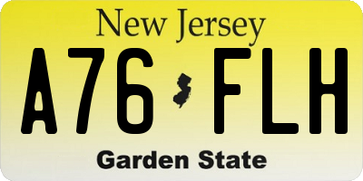 NJ license plate A76FLH