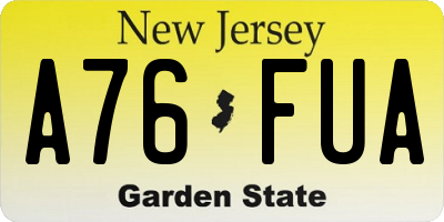NJ license plate A76FUA