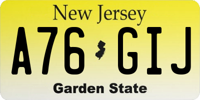 NJ license plate A76GIJ
