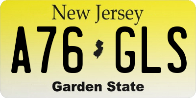 NJ license plate A76GLS