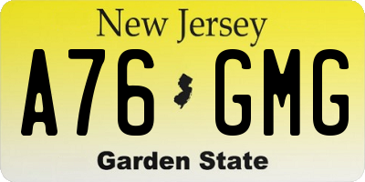 NJ license plate A76GMG