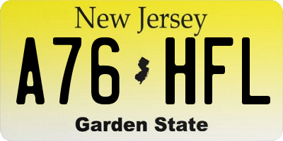 NJ license plate A76HFL