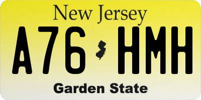 NJ license plate A76HMH