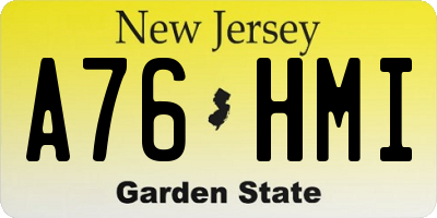 NJ license plate A76HMI