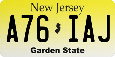 NJ license plate A76IAJ