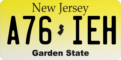 NJ license plate A76IEH