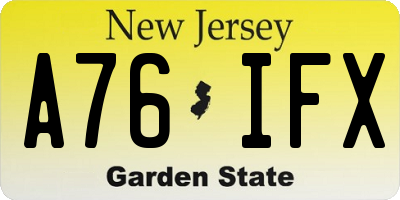 NJ license plate A76IFX