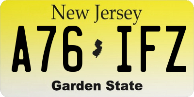 NJ license plate A76IFZ