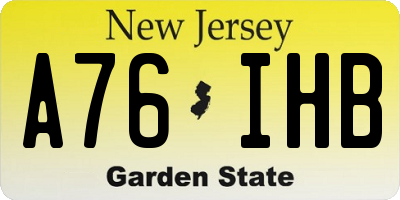 NJ license plate A76IHB