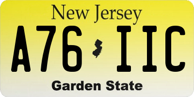 NJ license plate A76IIC